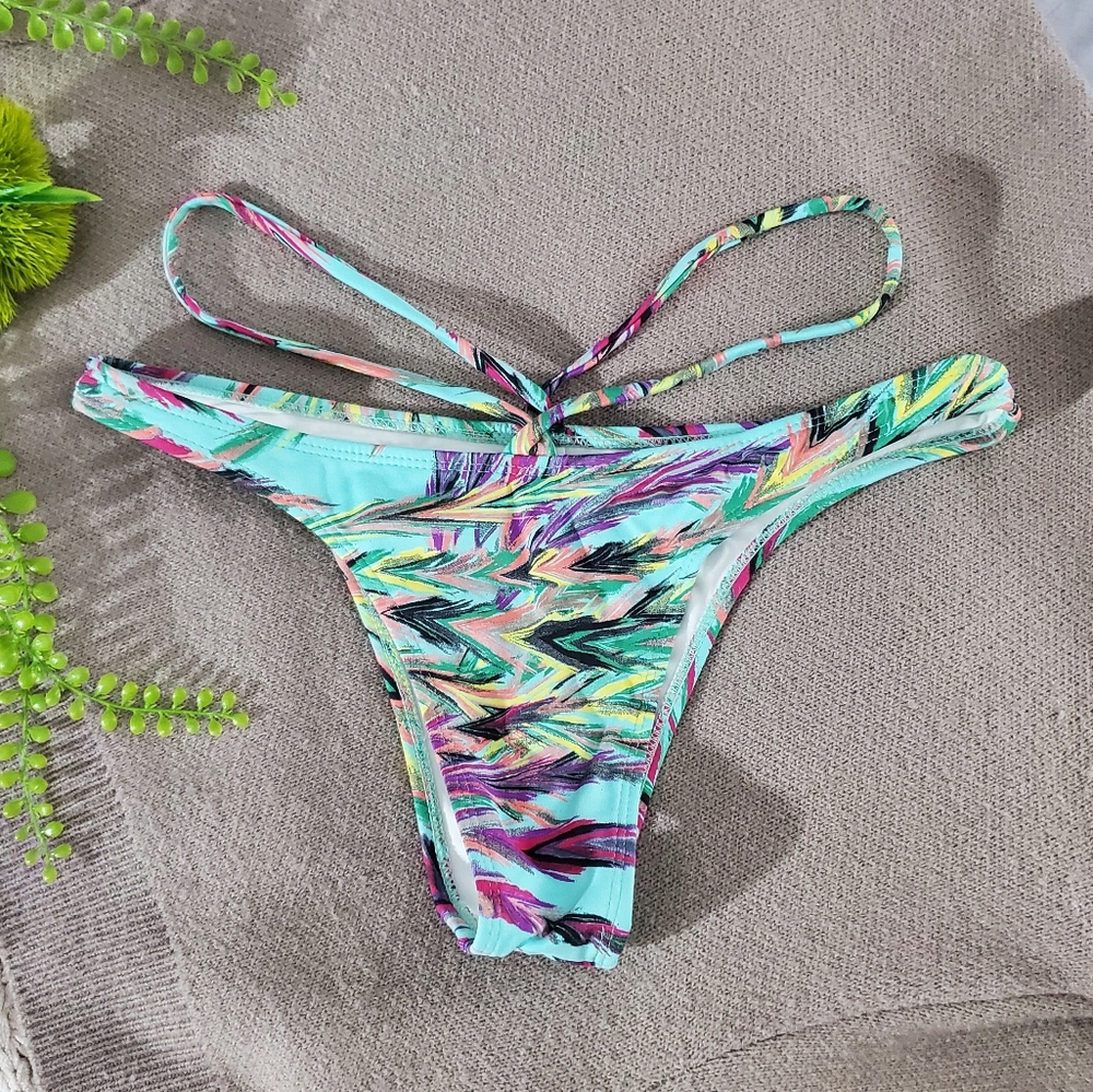 Stik Modas Europe Colourful Strappy Cherky Bikini Bottom - Picture 6 of 11